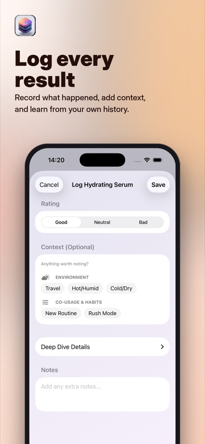 Log every result UseMemo app preview